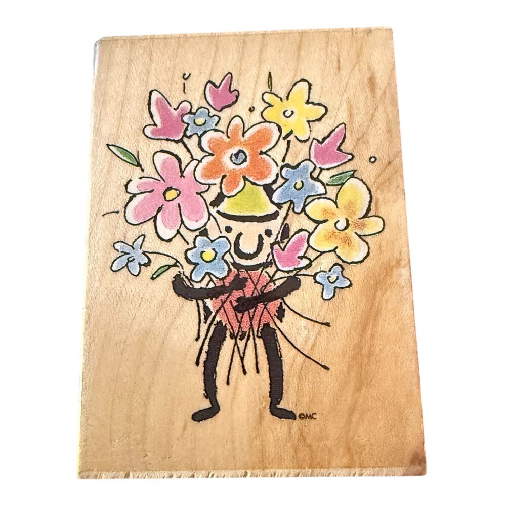 All Night Media Flower Boy 802H Rubber Stamp
